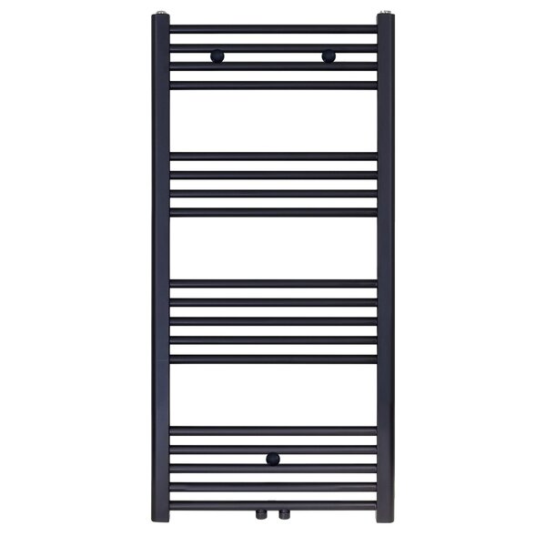 Belrad Belrad Handdoekradiator - Midden Aansluiting - 616W - 120x60cm - Mat Zwart