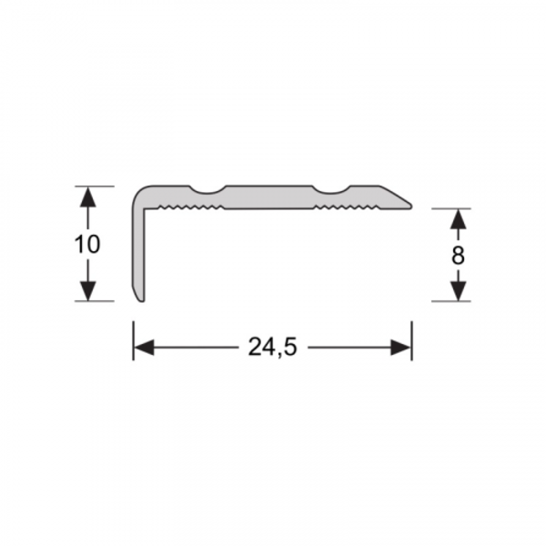 PPC Hoeklijnprofiel - Zelfklevend - Aluminium - 300x1cm - Zilver