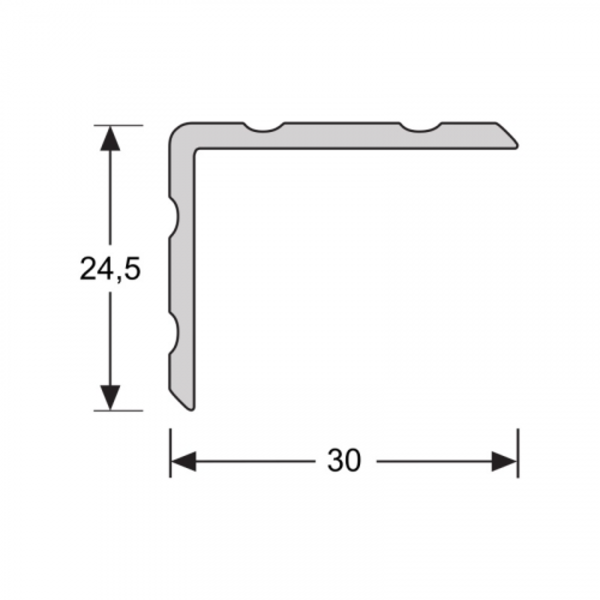 PPC Duo-Hoeklijnprofiel - Zelfklevend - Aluminium - 100x3x2,45cm - Brons