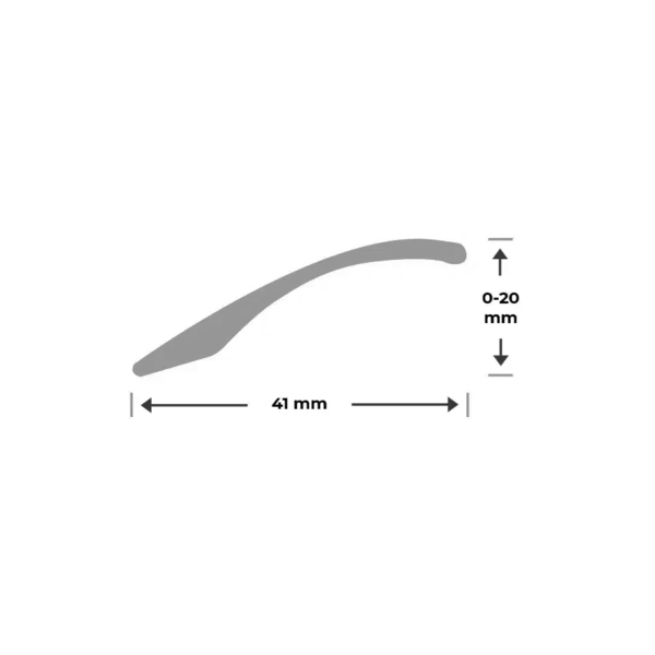 PPC Overgangsprofiel - Zelfklevend - Aluminium - 0-20mm - 100cm - Geborsteld Zilver