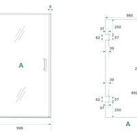 Wiesbaden Wiesbaden Less Profielloos Nisdeur - Nano Coating - 8mm Helder Glas - 100x200cm - Chrome