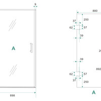 Wiesbaden Wiesbaden Less Profielloos Nisdeur - Nano Coating - 8mm Helder Glas - 90x200cm - Geborsteld RVS