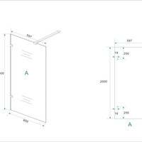 Wiesbaden Wiesbaden Less Profielloos Inloopdouche - Nano Coating - 8mm Helder Glas - 60x200cm - Geborsteld Gunmetal