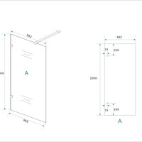 Wiesbaden Wiesbaden Less Profielloos Inloopdouche - Nano Coating - 8mm Helder Glas - 100x200cm - Geborsteld RVS