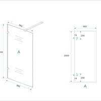 Wiesbaden Wiesbaden Less Profielloos Inloopdouche - Nano Coating - 8mm Helder Glas - 100x200cm - Geborsteld Messing