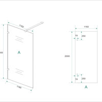 Wiesbaden Wiesbaden Less Profielloos Inloopdouche - Nano Coating - 8mm Helder Glas - 120x200cm - Geborsteld RVS