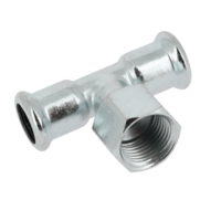Bonfix Bonfix Press Verlopend T-Koppeling - CV - Pers x Binnendraad - Staalverzinkt - 22mm x 3/4" x 22mm