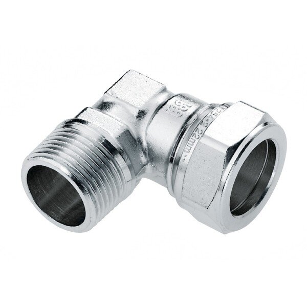 Bonfix Bonfix Verlopend Kniekoppeling - Knel x Buitendraad - Vernikkeld Messing - 15mm x 1/2"
