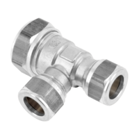 Bonfix Bonfix Verlopend T-Koppeling - Knel - Vernikkeld Messing - 22x15x15mm