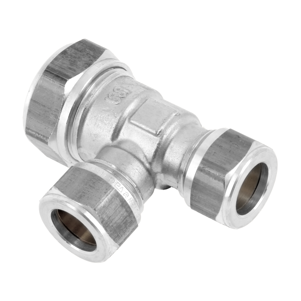 Bonfix Bonfix Verlopend T-Koppeling - Knel - Vernikkeld Messing - 22x15x15mm