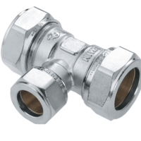 Bonfix Bonfix Verlopend T-Koppeling - Knel - Vernikkeld Messing - 22x15x22mm