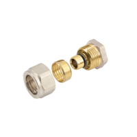 Bonfix Bonfix Alu-Knel Eindkoppeling - Knel - Vernikkeld Messing - 16mm