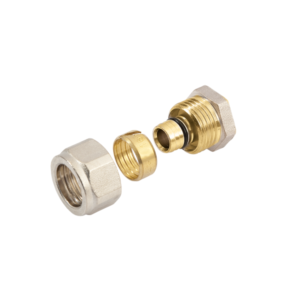 Bonfix Bonfix Alu-Knel Eindkoppeling - Knel - Vernikkeld Messing - 16mm