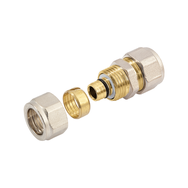 Bonfix Bonfix Alu-Knel Rechte Verloopkoppeling - Knel - Vernikkeld Messing - 16x15mm