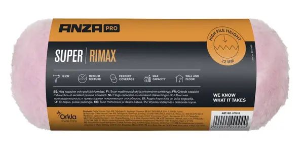 Anza Pro Anza Pro Rimax Verfroller - 22mm Poolhoogte - Polyester - Roze - Maxi - 18cm