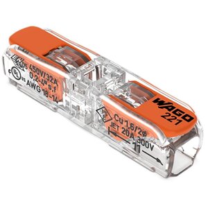 Wago 221 Doorverbindingsklem - 4mm² - 2-Polig - 12 stuks