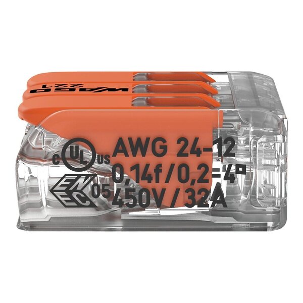 Wago Wago 221 Lasklem - 4mm² - 3-Polig - 12 stuks