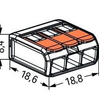 Wago Wago 221 Lasklem - 4mm² - 3-Polig - 12 stuks