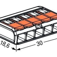 Wago Wago 221 Lasklem - 4mm² - 5-Polig - 8 stuks