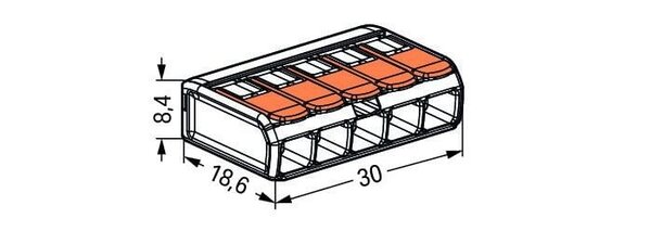 Wago Wago 221 Lasklem - 4mm² - 5-Polig - 8 stuks