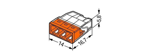 Wago Wago 2273 Lasklem - 2,5mm² - 3-Polig - 30 stuks