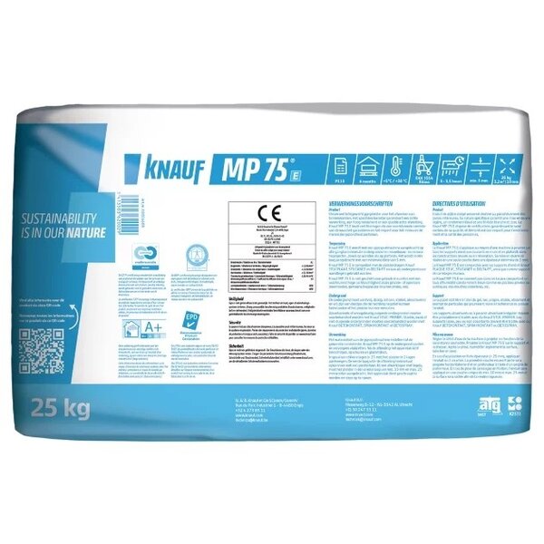 Knauf Knauf Machinepleister MP75E - Binnen - Wit - 25kg
