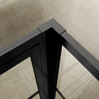 Wiesbaden Wiesbaden Horizon Koppelset voor Inloopdouche Met Nisdeur 200x4.7 cm Mat Zwart