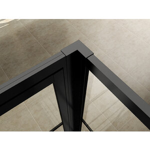 Wiesbaden Horizon Koppelset voor Inloopdouche Met Nisdeur 200x4.7 cm Mat Zwart