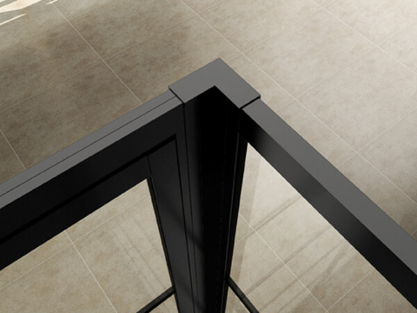 Wiesbaden Wiesbaden Horizon Koppelset voor Inloopdouche Met Nisdeur 200x4.7 cm Mat Zwart
