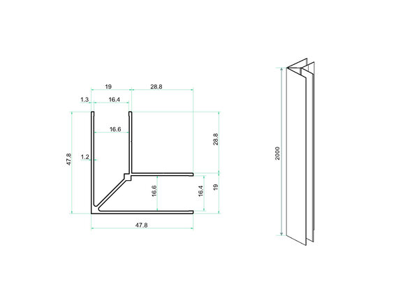 Wiesbaden Wiesbaden Horizon Koppelset voor Inloopdouche Met Nisdeur 200x4.7 cm Mat Zwart