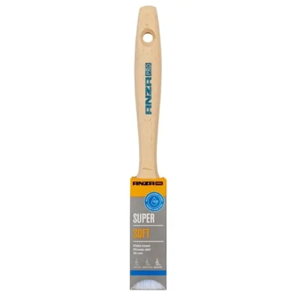Anza Pro Anza Pro Super Soft Kwast - Plat - Synthetisch Haar - 1"