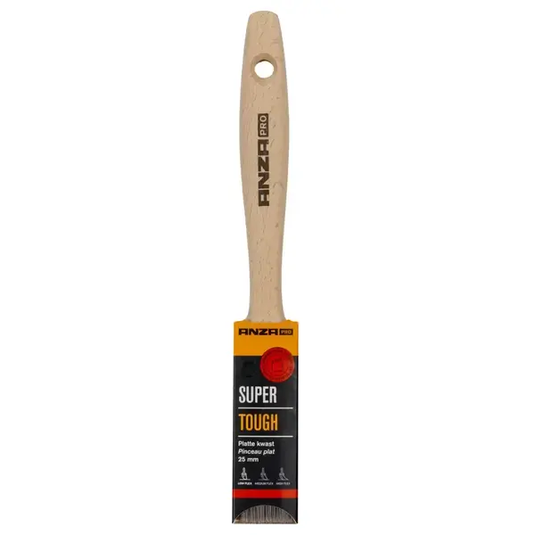 Anza Pro Anza Pro Super Tough Kwast - Plat - Synthetisch Haar - 1"