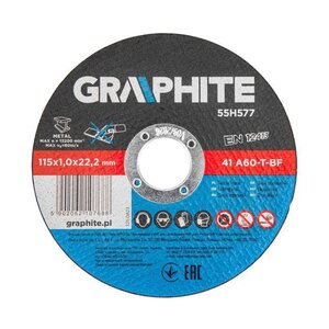 Graphite Doorslijpschijf 115mm Metaal 10st
