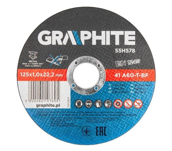 Graphite Doorslijpschijf 125mm Metaal 10st