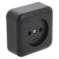Q-Link contactdoos opbouw 1-voudig met kinderbeveiliging zwart