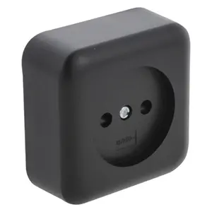 Q-Link contactdoos opbouw 1-voudig met kinderbeveiliging zwart