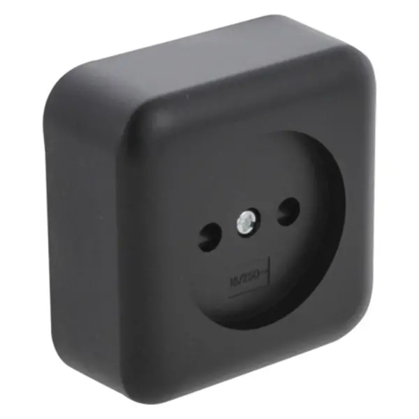 Q-Link contactdoos opbouw 1-voudig met kinderbeveiliging zwart