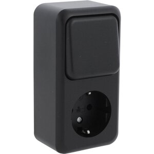 Q-Link contactdoos opbouw combinatie wissel zwart