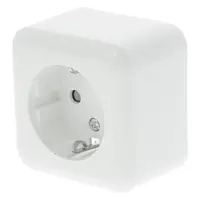 Q-Link contactdoos opbouw 1-voudig met randaarde met kindebeveiliging polarwit