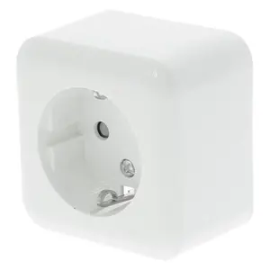 Q-Link contactdoos opbouw 1-voudig met randaarde met kindebeveiliging polarwit