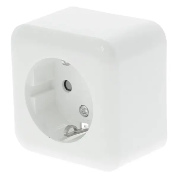 Q-Link contactdoos opbouw 1-voudig met randaarde met kindebeveiliging polarwit