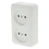 Q-Link contactdoos opbouw 2-voudig met kinderbeveiliging polarwit