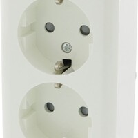 Q-Link contactdoos opbouw 2-voudig met randaarde met kinderbeveiliging polarwit