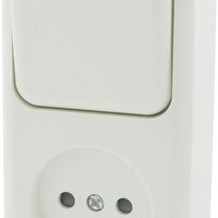 Q-Link combinatie stopcontact en schakelaar opbouw wissel polarwit