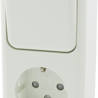 Q-Link combinatie stopcontact en schakelaar opbouw wissel randaarde polarwit