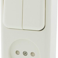 Q-Link combinatie stopcontact en schakelaar opbouw serie polarwit
