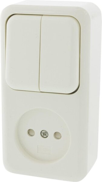 Q-Link combinatie stopcontact en schakelaar opbouw serie polarwit