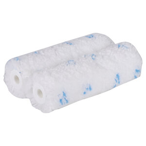 Copenhagen Pro Microvezel Aflakroller - 9mm Poolhoogte - Blauw/Wit - 10cm - 2 Stuks