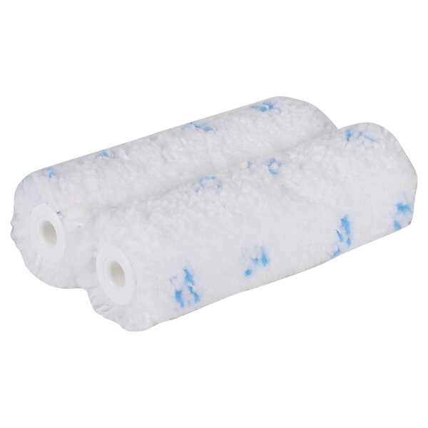 Copenhagen Pro Copenhagen Pro Microvezel Aflakroller - 9mm Poolhoogte - Blauw/Wit - 10cm - 2 Stuks