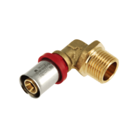 Bonfix Bonfix Alu-Pers Kniekoppeling - Pers x Buitendraad - Messing - 16mm x 3/4"
